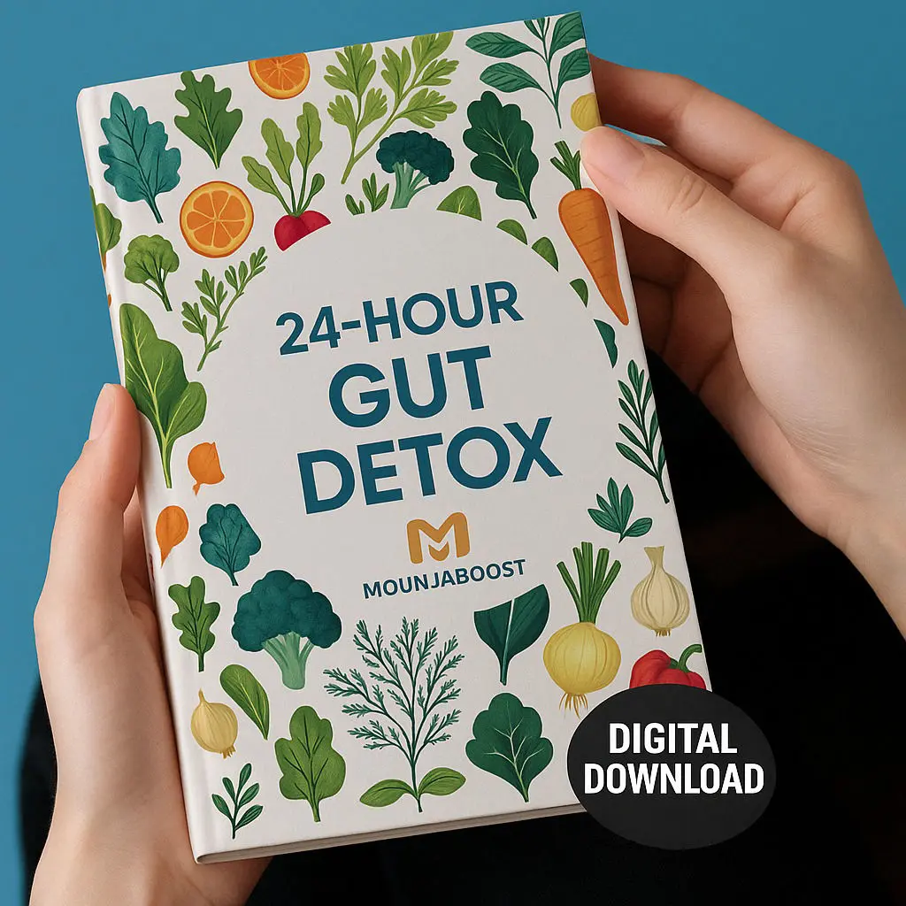 24-Hour Gut Detox bonus guide — flush toxins and balance hormones with Mounjaboost