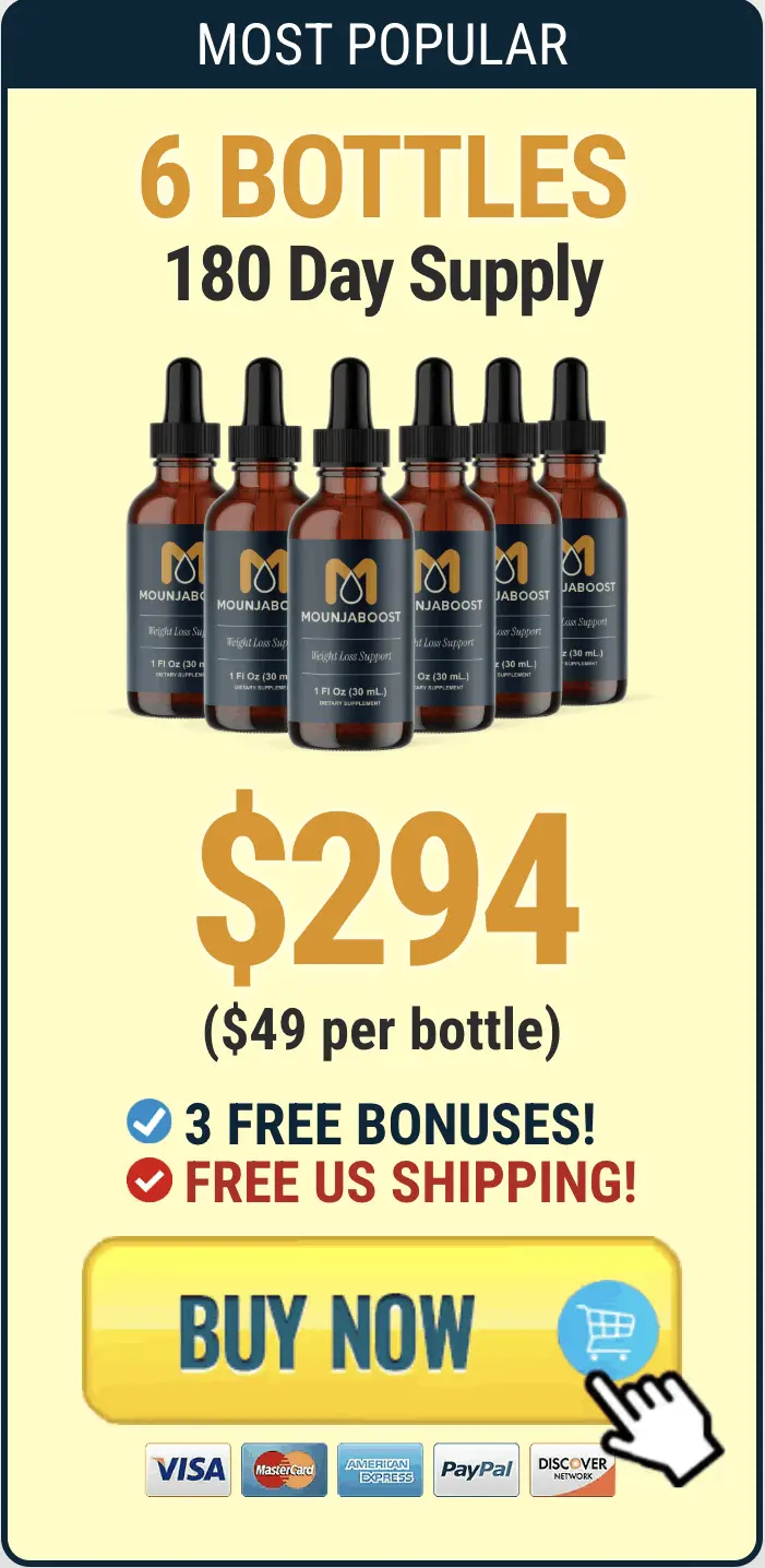 Mounjaboost 6 bottles best value package — $49 per bottle with free shipping