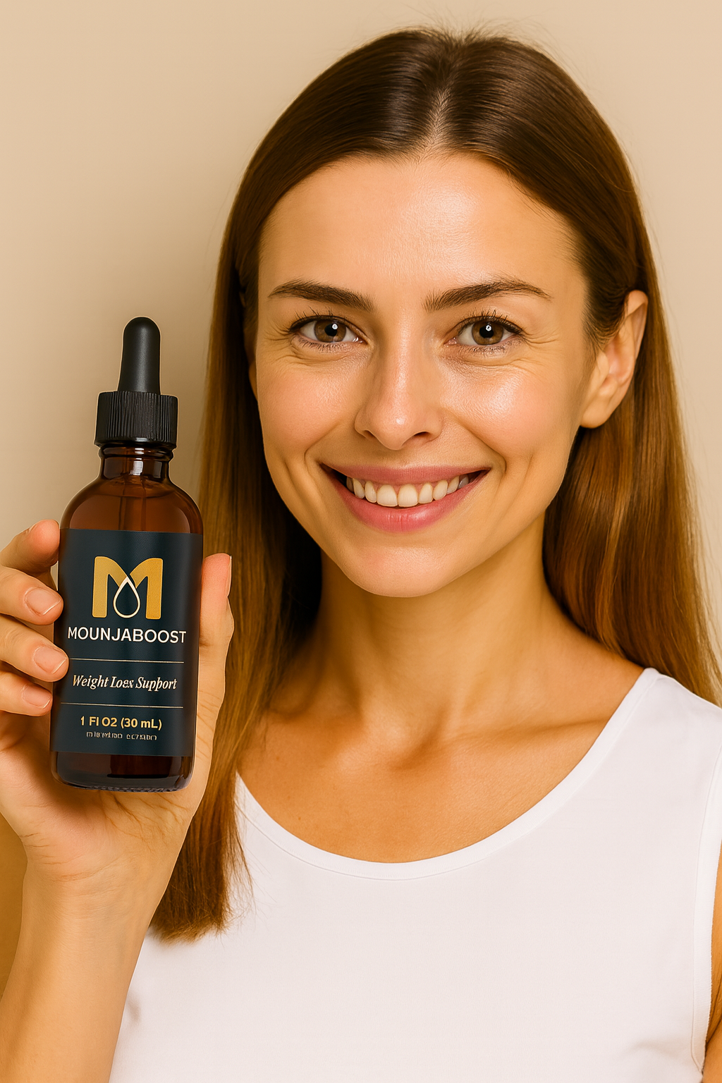 Mounjaboost official supplement bottle — plant-based metabolism booster for natural fat burning